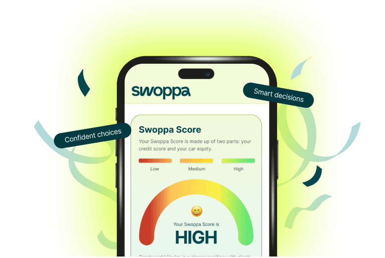 swoppa dashboard shown on an iphone